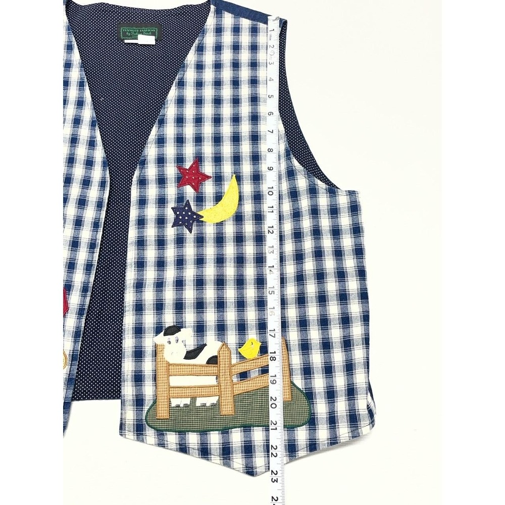 Vintage Foxwood Fashions Women's Cotton Farm Scene Amish Cottage Core Vest XL - Picture 9 of 9